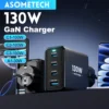 Gan USB Type C Charger 130W 4 Port PD3.0 QC4.0 3.0 Grounded Fast Charging For Samsung iPhone 17 16 Pro Laptop Phone Chagers