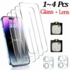 1~4Pcs Screen Protector For iPhone 17 16 15 14 Pro Max Tempered Glass iPhone 11 12 13 Mini Glass For iPhone 17 Pro Camera Film