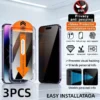 3PCS Anti-Peeping Tempered Glass For iPhone17 16 15 14 13 12 11ProMax 17Air 14 15 16Plus 12 13Mini XS Privacy Screen Protector